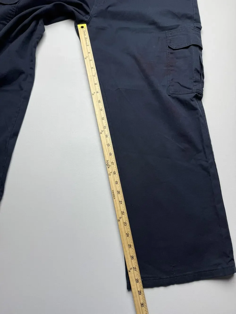 Dickies Cargo Pants Mens 40x30 Blue Denim Straight Relaxed Fit Workwear Utility